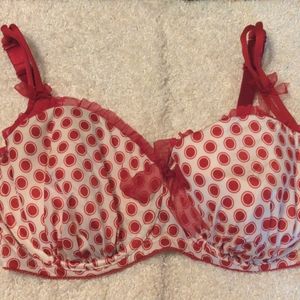 Lane Bryant Cacique Red Polka Dot Bra